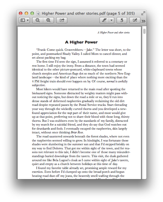 PDF version of a novel