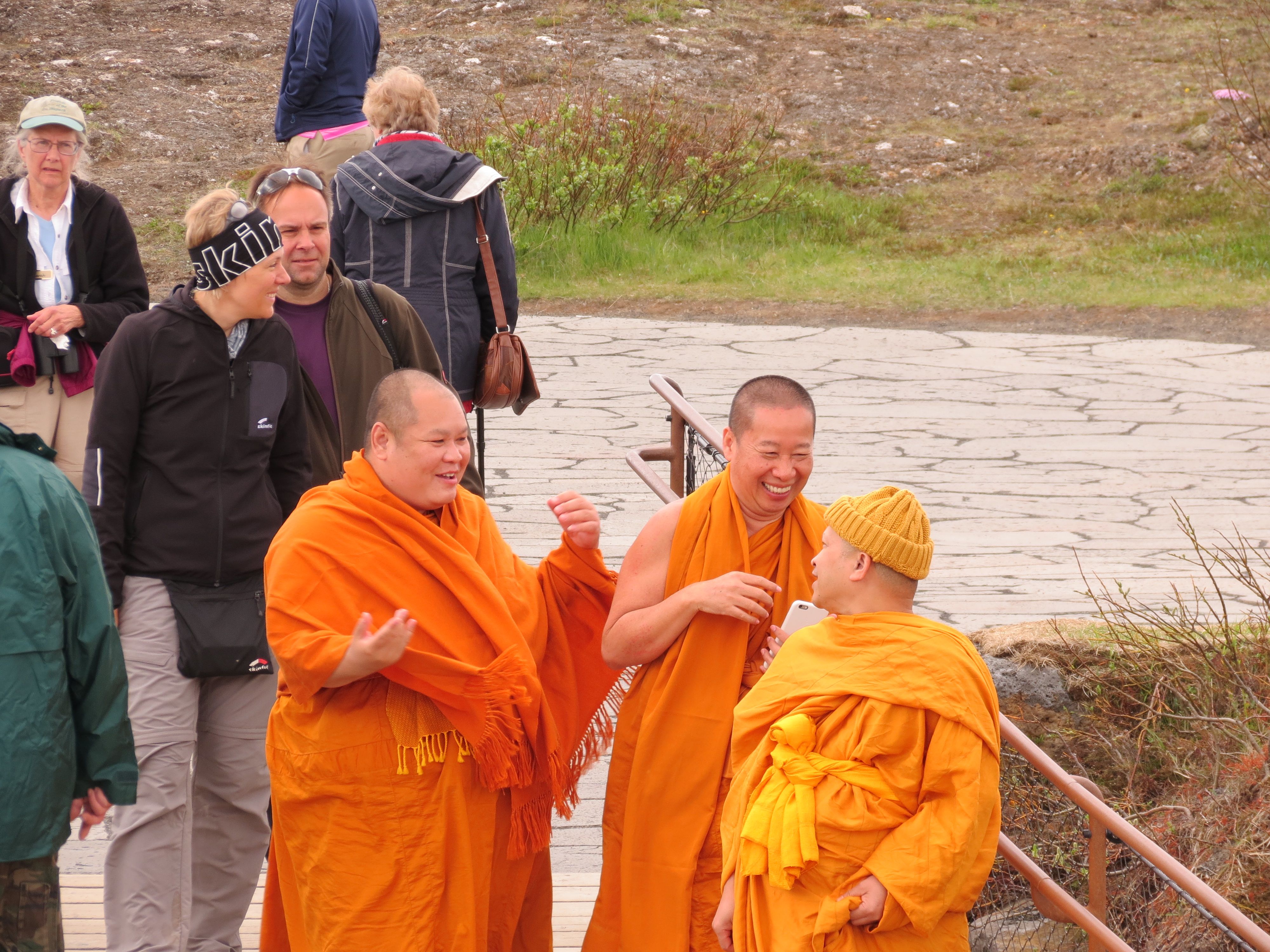 Monks sharing a laugh