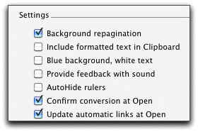 An example of checkboxes, from Word's General preferences