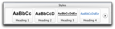 The style selection part of Word's ribbon